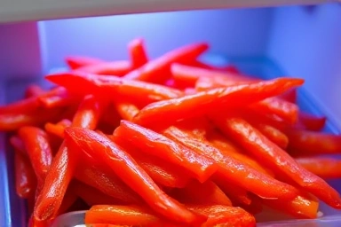Fresh kimchi in a specialized kimchi refrigerator