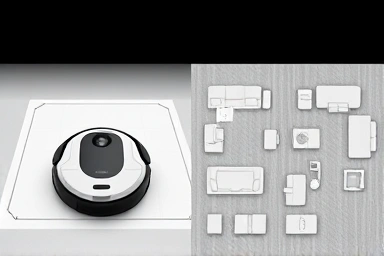 Comparison of efficient vs. inefficient robot vacuum cleaning paths.