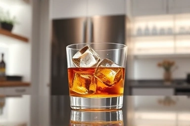 LG Dios Craft Ice refrigerator with premium whiskey ice
