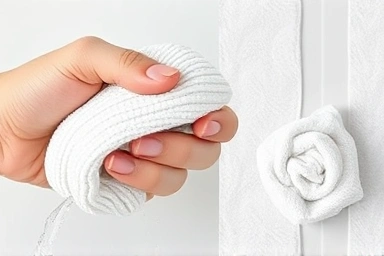 Microfiber hair turban absorbing water compared to cotton towel