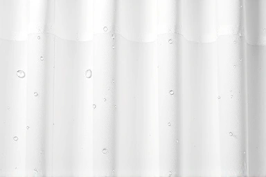Close-up of water-repellent shower curtain fabric.