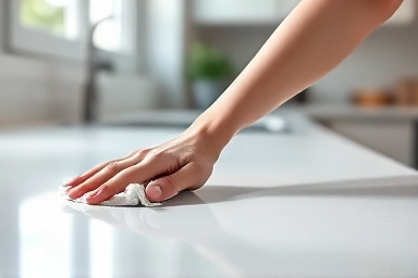 Detail of meticulous cleaning for a healthy home.