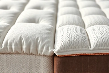 Close-up texture comparison of latex mattress materials