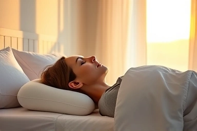 Peaceful sleep on a supportive cervical pillow