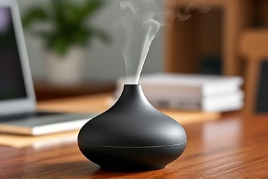 Minimalist office diffuser enhancing workspace ambiance