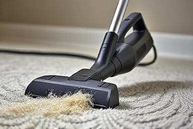Powerful corded vacuum cleaner with strong suction on carpet