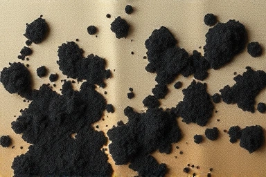 Close-up of mold on textured silk wallpaper