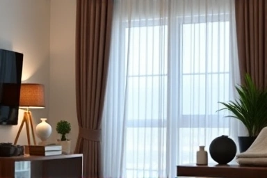 Smart home hub controlling motorized curtains and other devices.