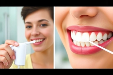 Water flosser versus dental floss comparison for oral hygiene