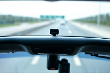 Car dashboard with Bluetooth hands-free microphone, safe driving