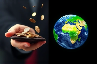 Wallet and healthy planet symbolizing car efficiency and environment