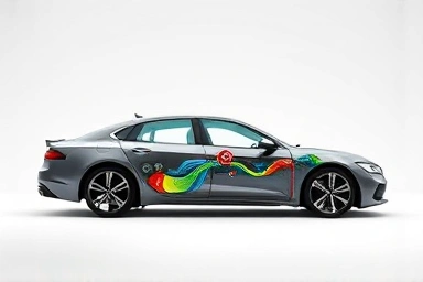 Car's transformation: lightweight materials and hybrid power.