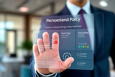 Hand interacting with holographic insurance interface showing personalized data.