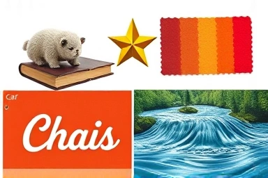 Symbolic elements representing creative car naming ideas.