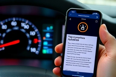 Smartphone showing car warning lights and detailed symptom notes.