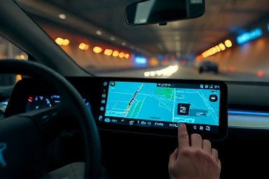 Digital dashboard of a compact electric car