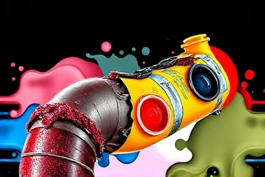 Damaged car engine part due to mixed coolant.