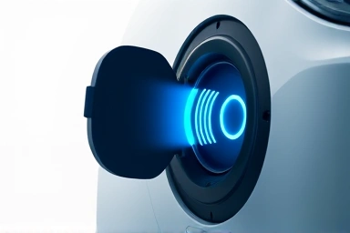 Symbolic representation of fast electric car charging.