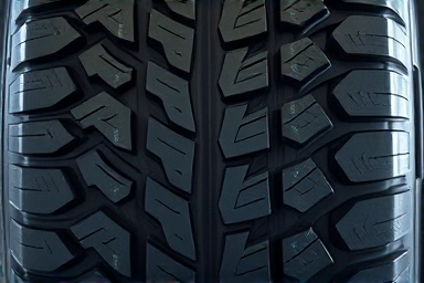 Close-up of specialized EV tire tread pattern