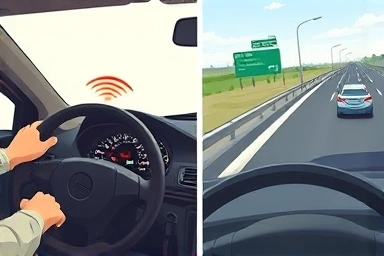 Driver saving fuel through smooth driving techniques.