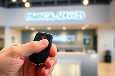Car key fob symbolizing a successful car purchase.
