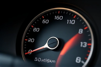 Low mileage used car odometer, almost new vehicle condition.