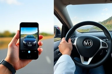 Car review video versus real-world driving experience.