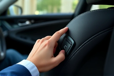 Driver adjusting passenger seat with walk-in switch.