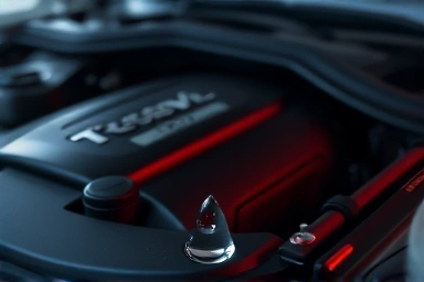 Car engine detail symbolizing protection and optimal performance from fuel.