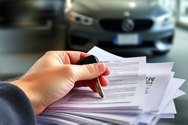 Car history report and inspection documents for a used car.