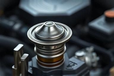 Car engine thermostat valve, vital component for temperature regulation.