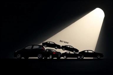 Symbolic graph of car market dip, best buying opportunity.