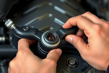 Mechanic inspecting GDI engine for carbon build-up.