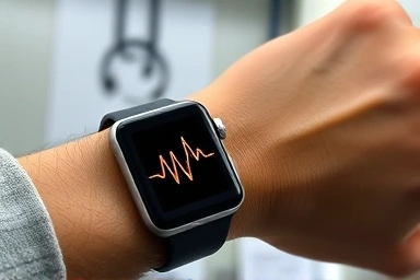 Apple Watch ECG waveform display for arrhythmia detection.
