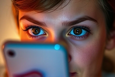 Eye protection from blue light on a smartphone.