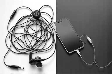 Modern USB-C earphones versus old wired headphones
