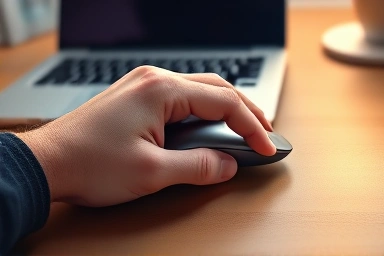 Ergonomic vertical mouse fitting comfortably in hand