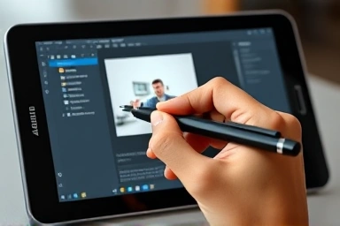 S Pen precision on Galaxy Tab mirroring PC for detailed work.