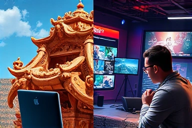 Seamless multitasking on a powerful laptop for gaming and creative work.