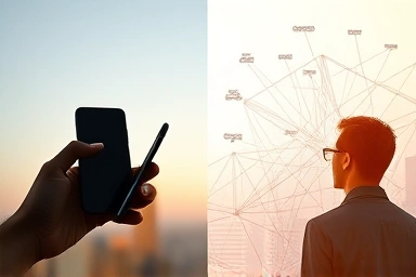 Split image comparing unlocked phone freedom with carrier plan complexity.