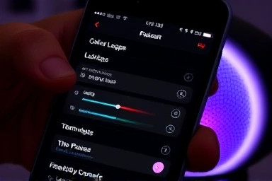 JBL Portable app interface controlling speaker light show effects