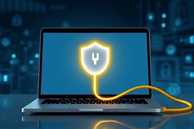 Laptop power adapter, symbolizing protection and essential energy.