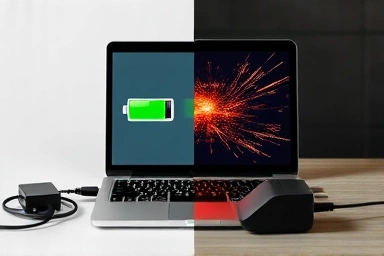 Genuine vs. non-genuine laptop adapter impact on battery and device.