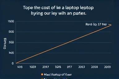 Laptop ownership vs rental cost comparison graph.