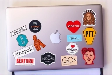 Stylish laptop stickers showcasing personality and design.