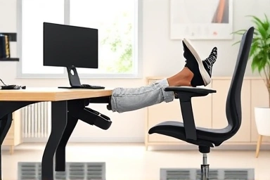 Ergonomic office footrest improving posture and comfort