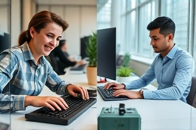Harmonious office productivity with silent keyboard