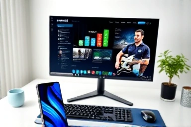 Samsung DeX setup with smartphone and smart monitor