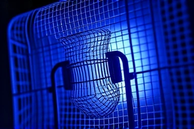 Close-up of safe triple-layer net on electric mosquito swatter