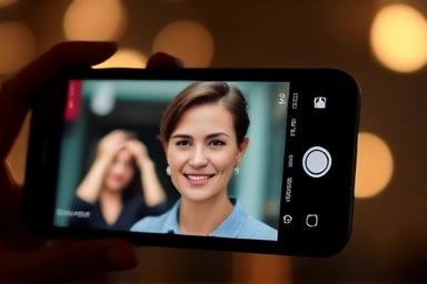 Smartphone portrait with blurred background and bokeh effect